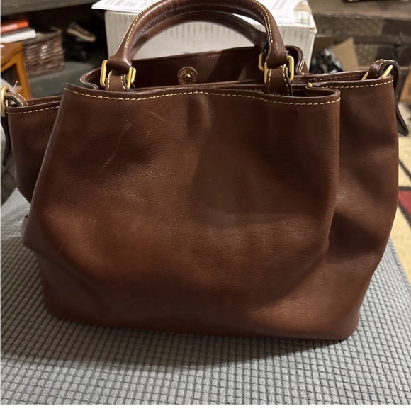 Dooney & Bourke Rich Brown Leather Satchel - Picture 2 of 5